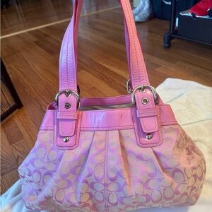Coach Pink Signature Tote Bag